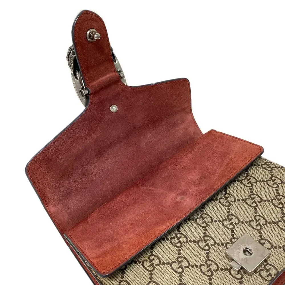 Gucci Dionysus/GG Blooms Shoulder Bag 421970 Beige Dark Brown Multi PVC Suede - Picture 15 of 15